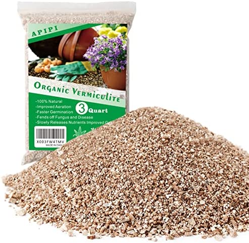 Organic Vermiculite Bulk, Horticultural Vermiculite for Plants, Soil Additive for Potted Plants, Vermiculite Coarse Hydroponic for Succulent Orchid Gardening Reptiles 3Qt 1 hydroponic additives