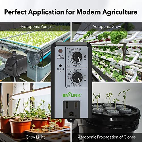BN-LINK Short Period Repeat Cycle Intermittent Timer, Interval Timer - Day, Night, or 24 Hour Operation, Photocell Light Sensor Dusk to Dawn for Hydroponics Aquaponics Aeroponics 4 BN-LINK Short Period Repeat Cycle Intermittent Timer, Interval Timer - Day, Night, or 24 Hour Operation, Photocell Light Sensor Dusk to Dawn for Hydroponics Aquaponics Aeroponics - Image 4