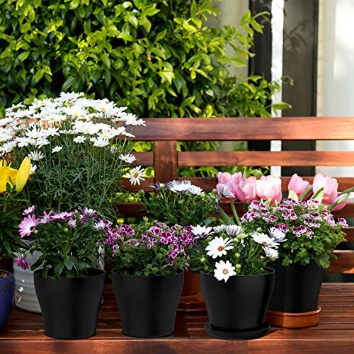 Whonline 20pcs 6.6 Inch Plastic Flowers Pots for Plants, with Drainage Holes and Saucers for Indoor Plants, Outdoor Clearance, Seeding Nursery, Succulents 5 Whonline 20pcs 6.6 Inch Plastic Flowers Pots for Plants, with Drainage Holes and Saucers for Indoor Plants, Outdoor Clearance, Seeding Nursery, Succulents - Image 5