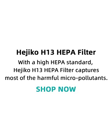 Hejiko Air Purifiers for Home Large Room,1200 sq ft, 5 Stage Filtration System, H13 True HEPA with Washable Filter, Remove 99.97% Allergens, Dust, Pet Hair, Pollen, Smoke, Air Quality Sensor, 20dB 14 air purifier for home large room