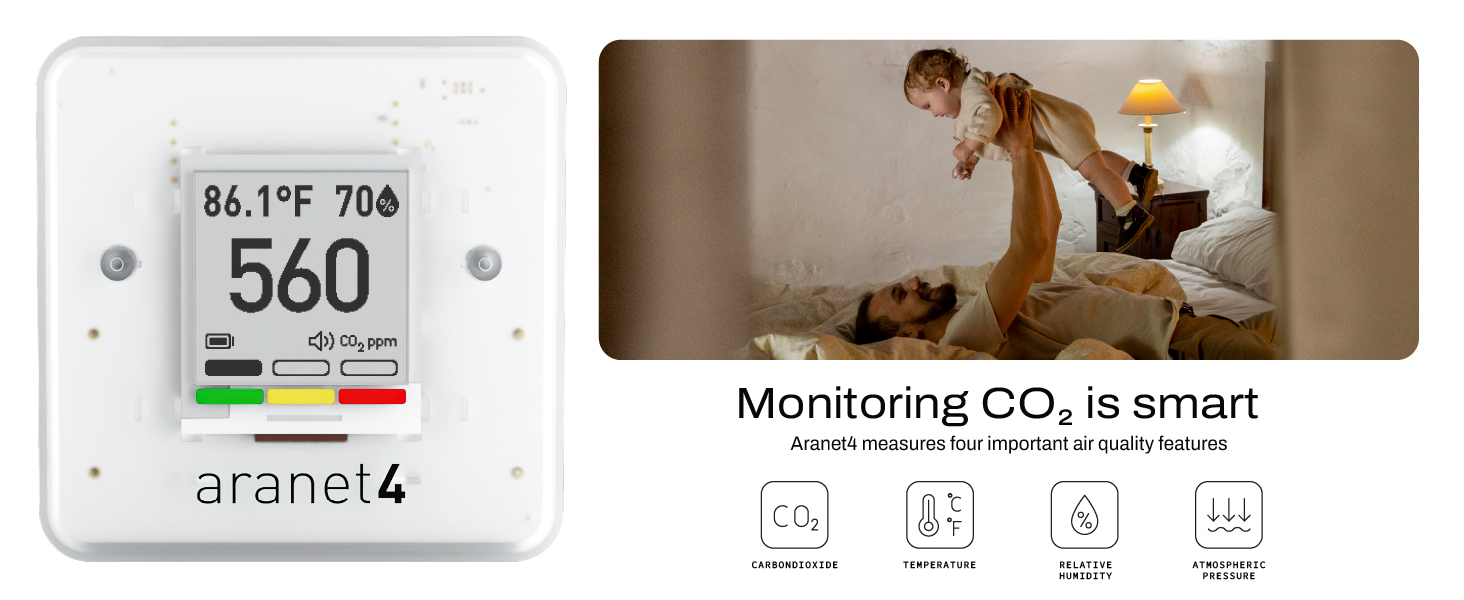 SAF Aranet4 Home: Wireless Indoor Air Quality Monitor for Home, Office or School 11 Aranet4 HOME indoor air quality monitor