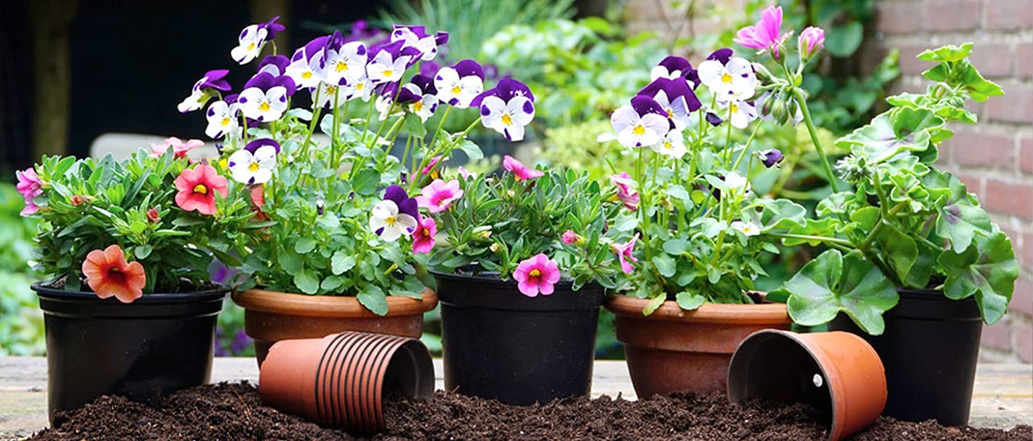 TDHDIKE 4" Plant Pots Small Plastic Plants Nursery Pot/Pots (100pcs) 9 nursery pots