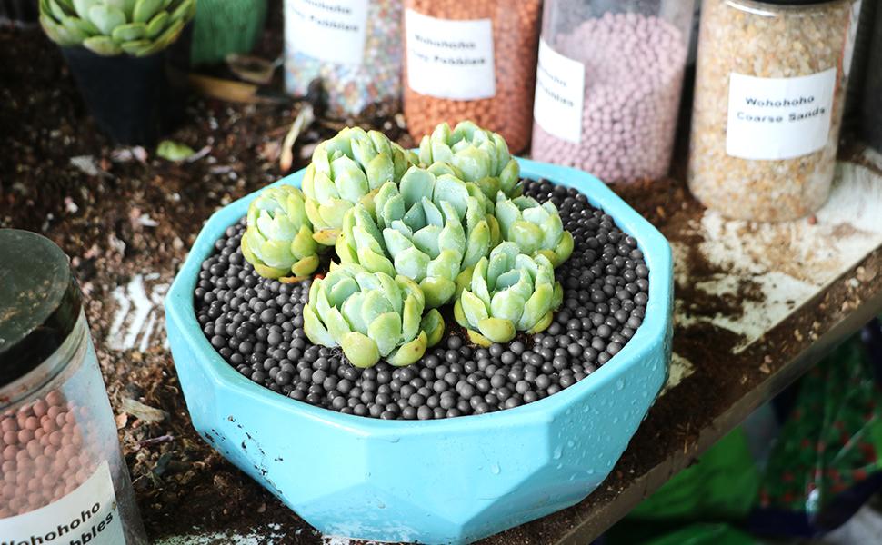 wohohoho 2.2lbs Mini Hydroponics Clay Pebbles Balls, Upgraded 3mm-5mm Grey Hydro Ceramsite, Horticultural Plant Top-Dressing Decorative Rocks for Aquaponics, Drainage Water, Purification, Cultivation 8 Clay Pebbles