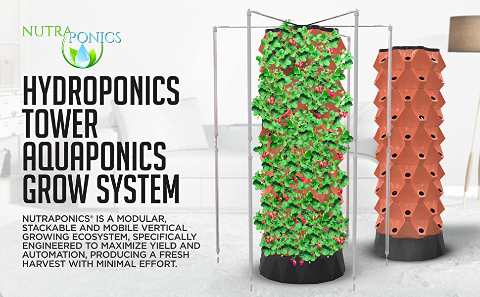 Nutraponics Hydroponics AeroGarden Tower Garden Lettuce Grow Indoor Herb Vertical Aquaponics NFT