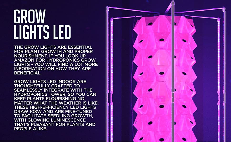 Hydroponics Grow ing System with LED Grow Lights 