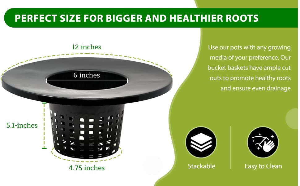 6 inch net pots for hydroponics