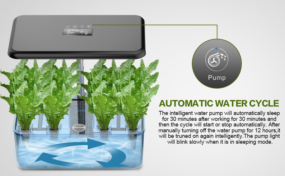 Indoor Garden with LED Grow Light automatic water cycle