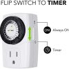 BN-LINK BND-60/U47 Indoor Mini 24-Hour Mechanical Outlet Timer, 3-Prong, 2-Pack - Image 4