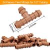 JOYPRO 24 Pieces Drip Irrigation Barbed Tee Fittings for 1/2” Tubing (0.600”ID) - Drip Tees (17mm) Irrigation Tubing Connectors for Drip Sprinkler Garden Lawn Systems - Image 2