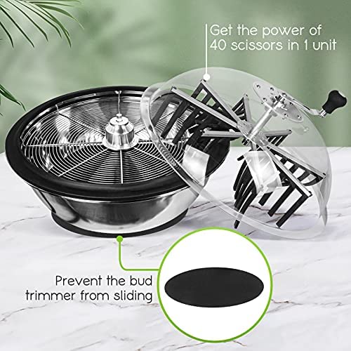 thumbnail image 2 of 13 Inch Hydroponic Plant Trimmer With Spin Cut MELONFARM 13" Bud Trimmer With 2-Layer Plant Rack - Stainless Steel Bowl Trimmer For Hydroponic Plants Plant Trimming Machine 2 of 10