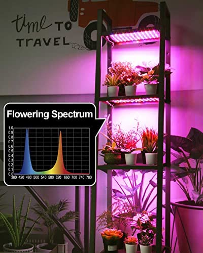 DOMMIA Grow Lights for Indoor Plants 20W Ultra Thin Invisible Plant Light Full Spectrum Led Grow Lamp with 144 LEDs DIY Assembly Grow Light Strip