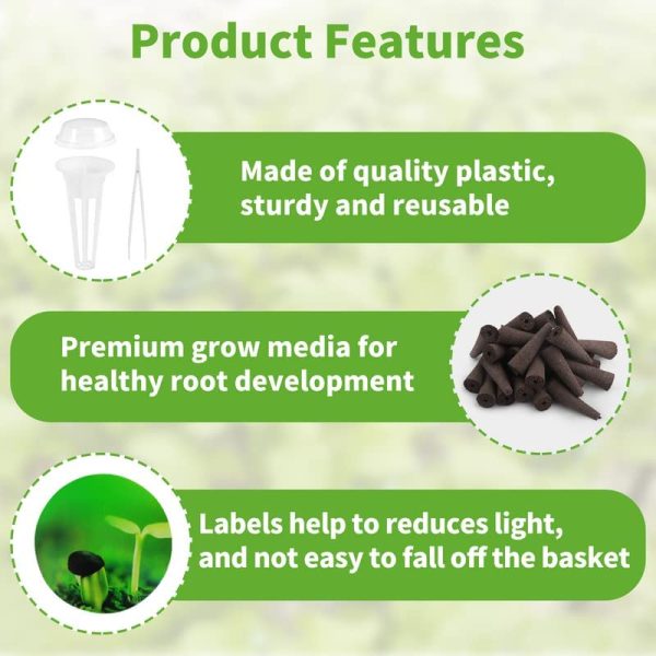 121 Pcs Seed Pod Kit for AeroGarden, Hydroponics Garden Accessories for Hydroponic Growing System, Grow Anything Kit with 30 Grow Sponges, 30 Grow Baskets, 30 Pod Labels, 30 Grow Domes, 1 Tweezer - Image 2